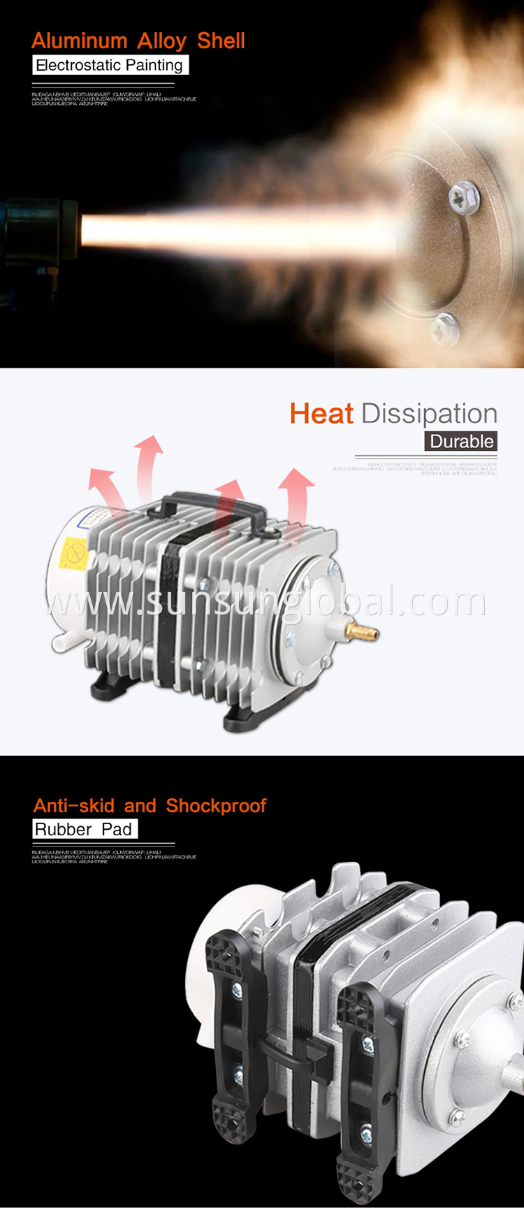 Sunsun aquarium accessories magnetic air compressor pump for fish farming